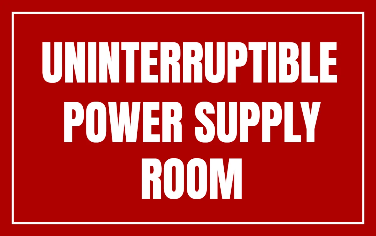Free Uninterruptible Power Supply Room IT Sign Template to Edit Online