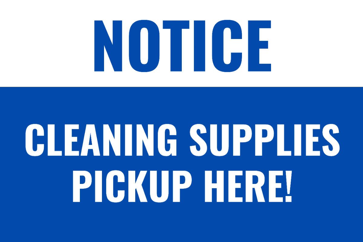 Free Cleaning Supplies Pickup Desk Sign Template to Edit Online