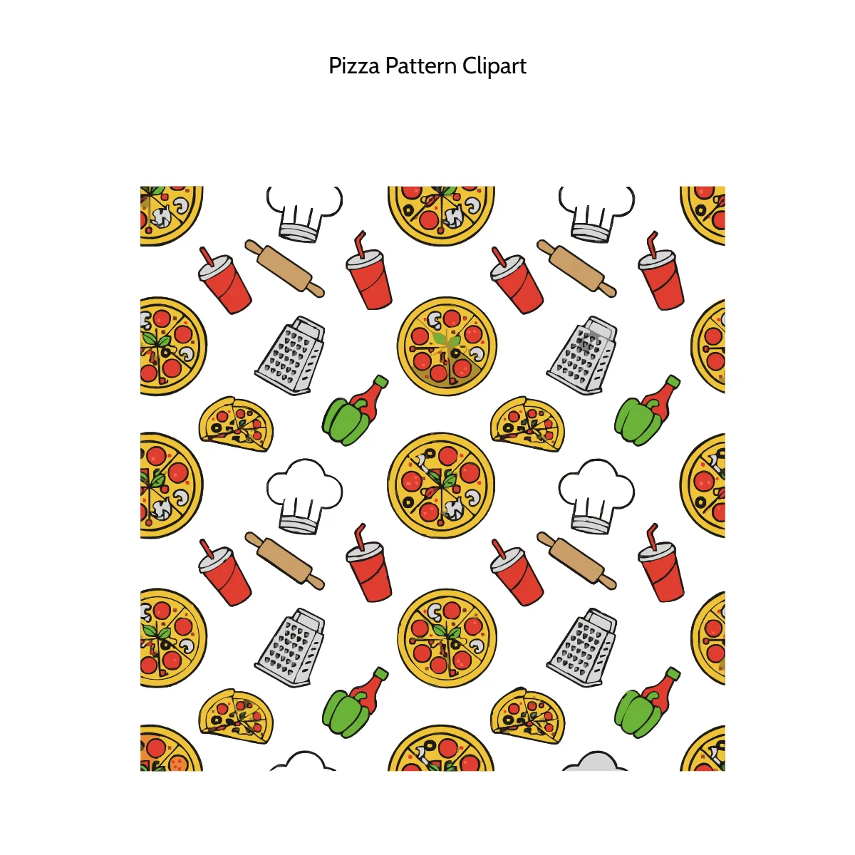 Free Pizza Pattern Vector Clipart (PNG, SVG) to Edit Online