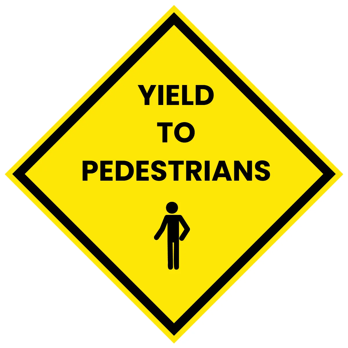 Free Yield to Pedestrians Logistics And Transportation Sign Template to Edit Online