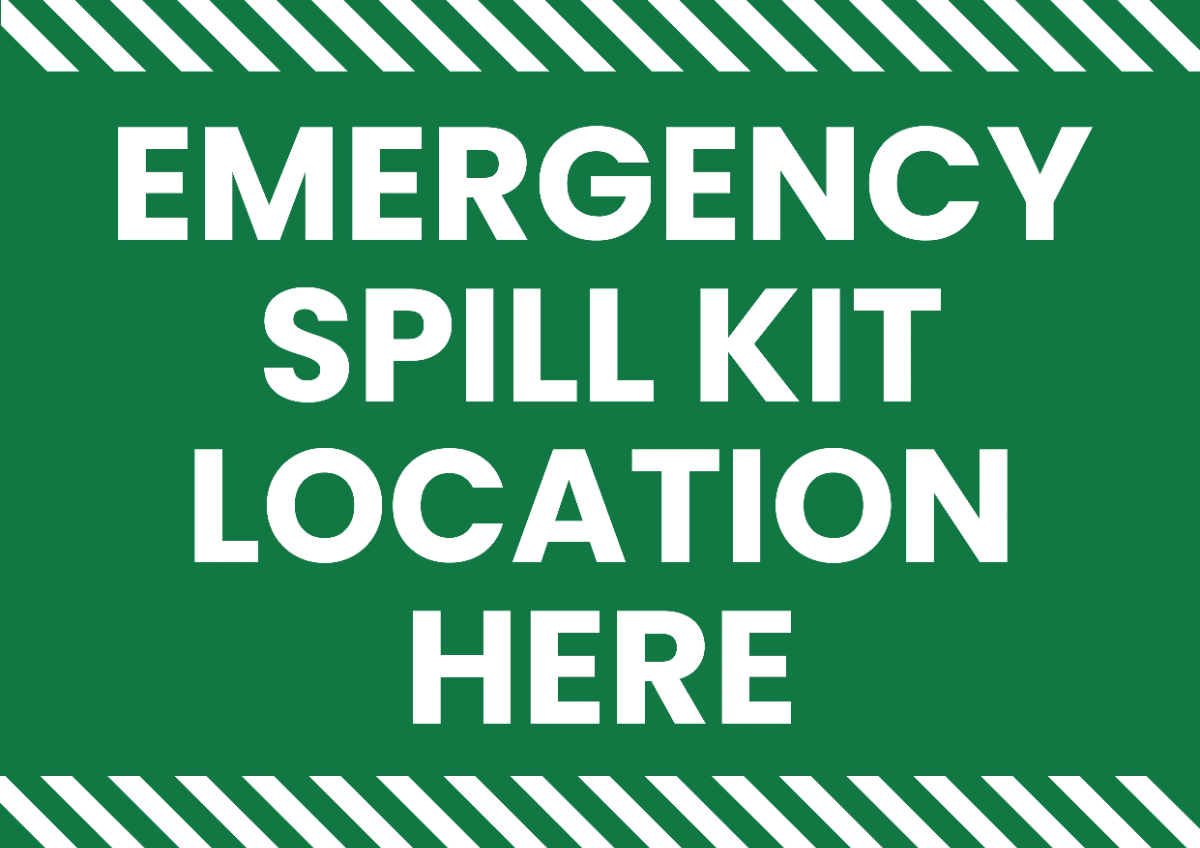 Free Spill Kit Location Logistics And Transportation Sign Template to Edit Online