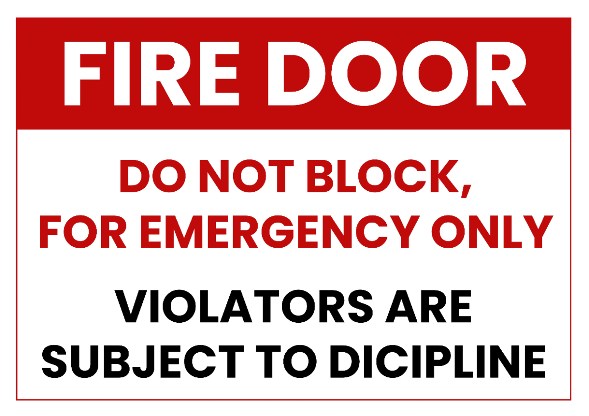 Free Fire Door Safety Sign Template to Edit Online