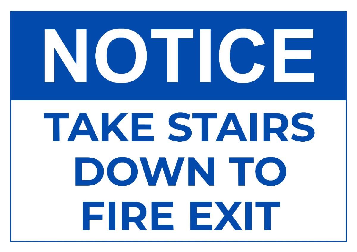 Free Stairway Exit Fire Safety Sign Template to Edit Online