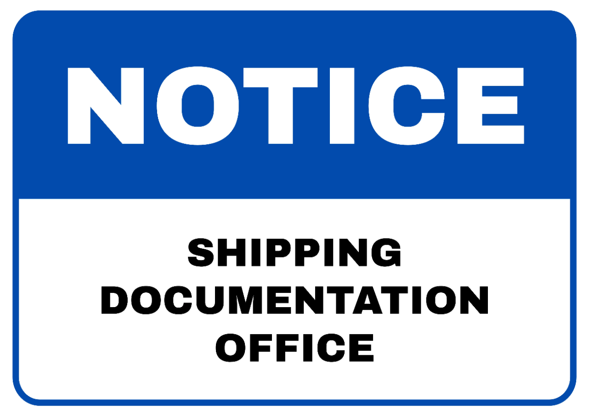 Free Shipping Documentation Office Logistics And Transportation Sign Template to Edit Online