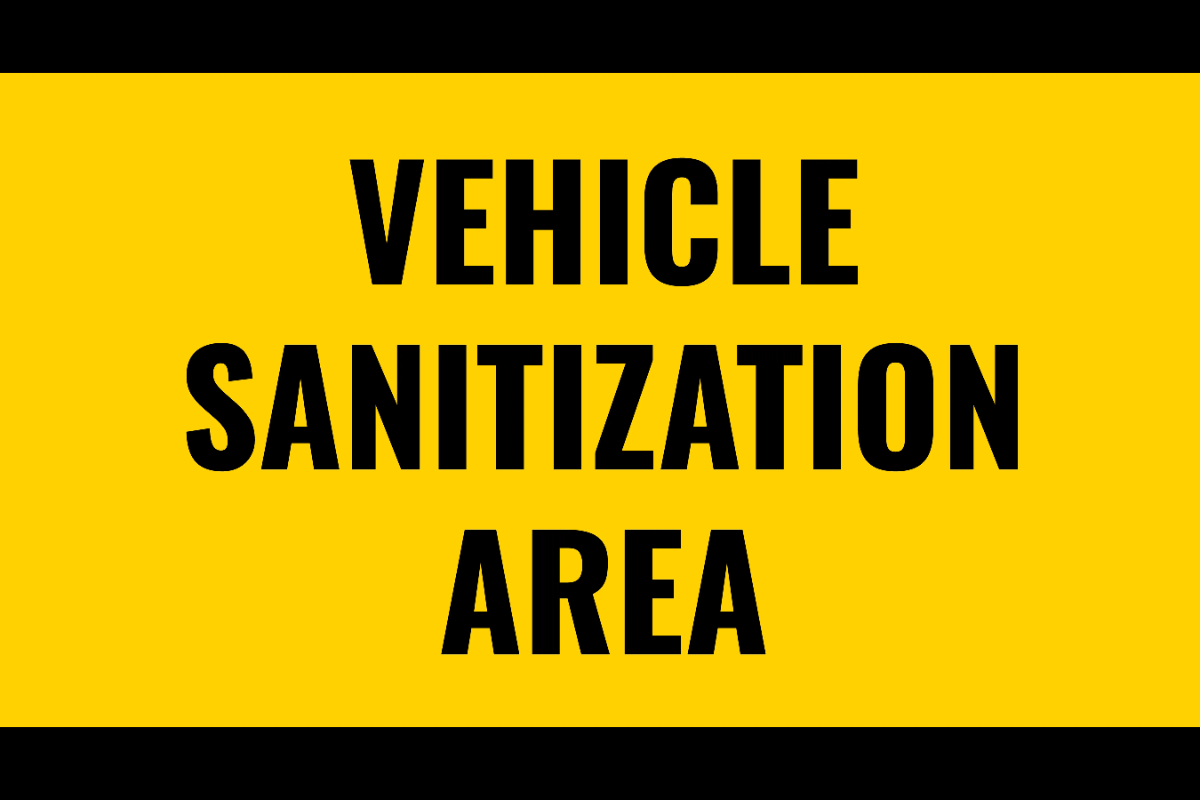 Free Vehicle Sanitization Area Logistics And Transportation Sign Template to Edit Online
