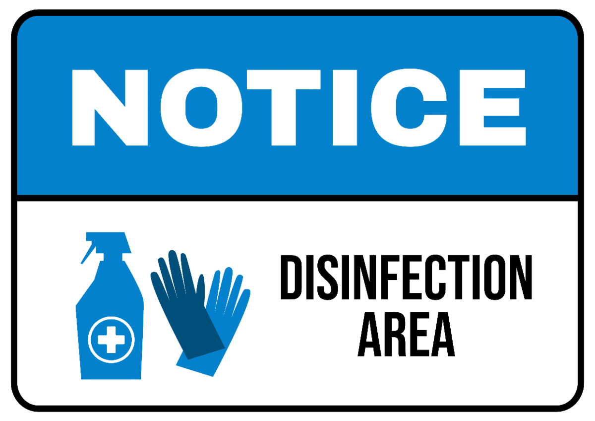 Free Disinfection Area Cleaning Sign Template to Edit Online