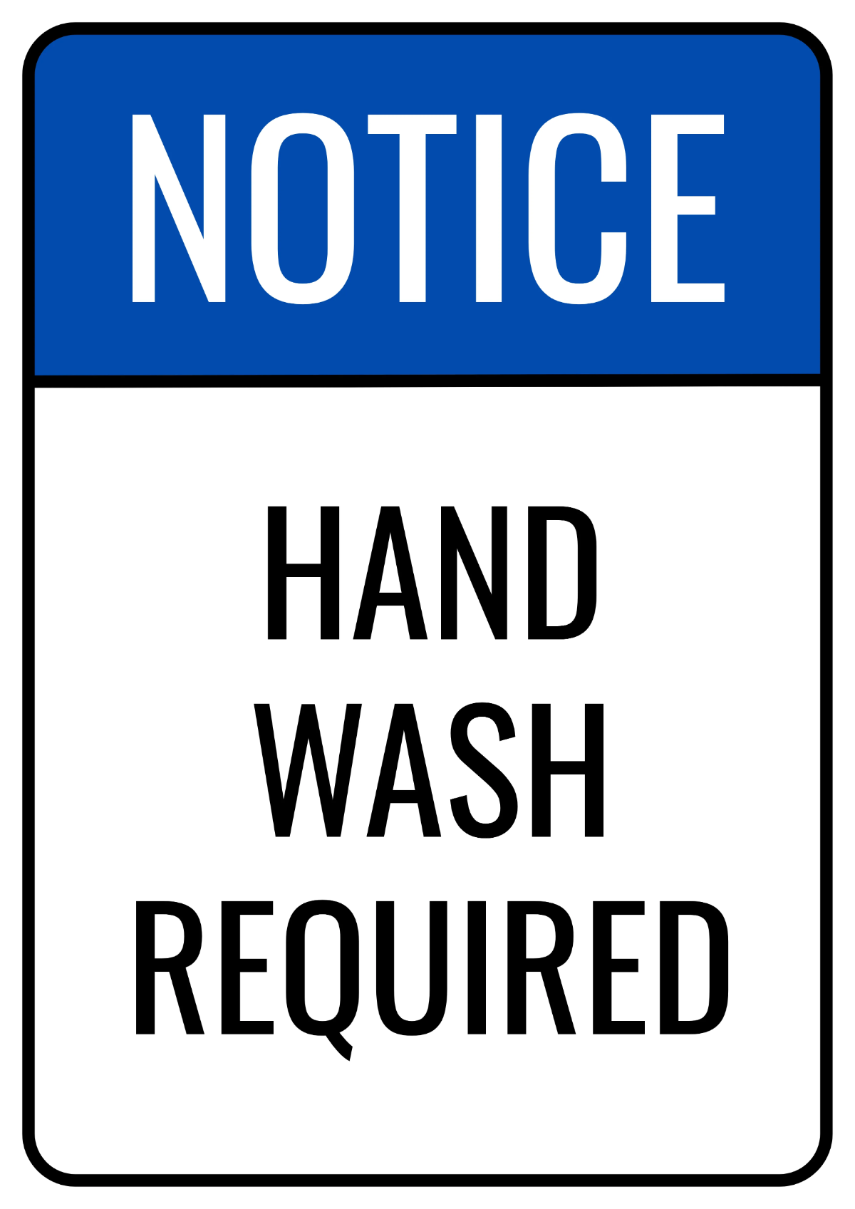 Free Hand Wash Required Cleaning Sign Template to Edit Online