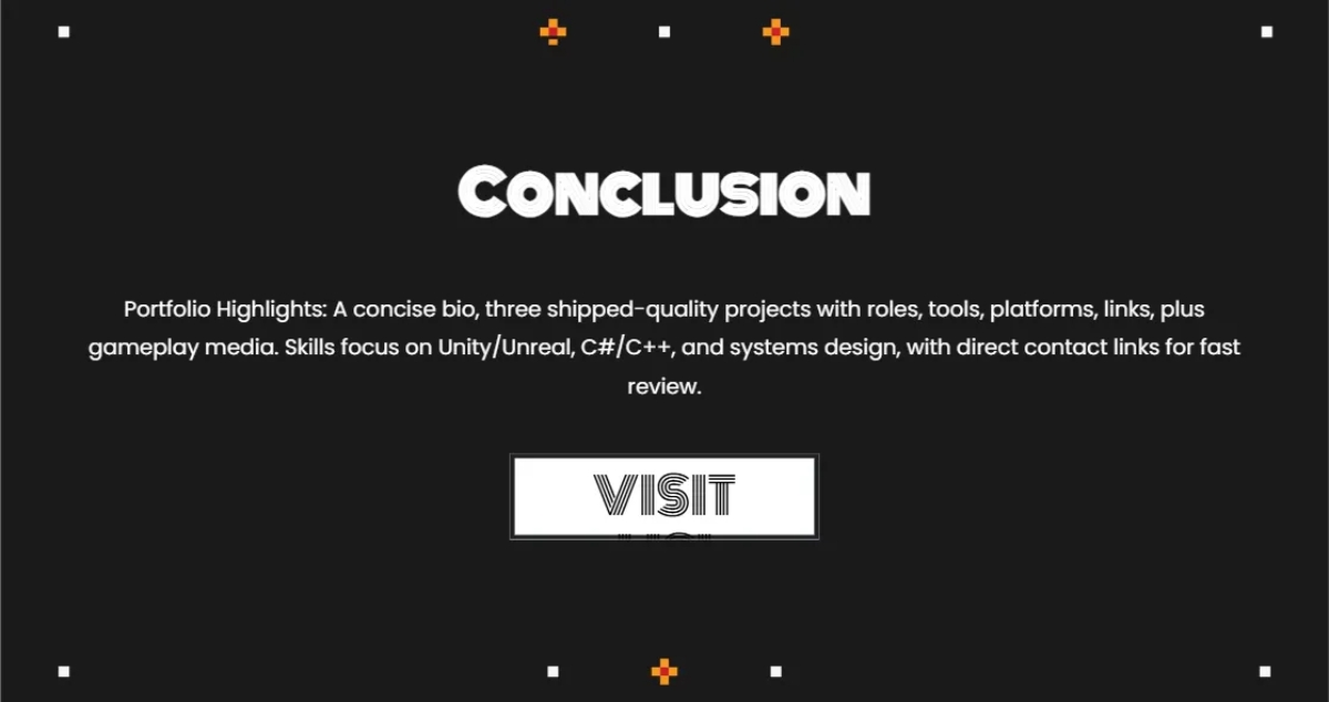 Free Game Developer Portfolio Template to Edit Online