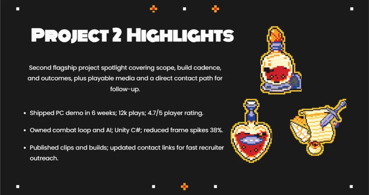 Free Game Developer Portfolio Template to Edit Online