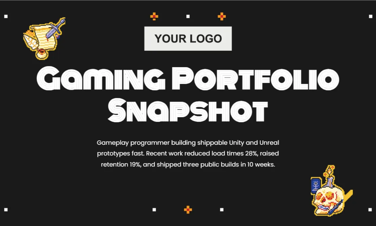 Free Game Developer Portfolio to Edit Online Free Game Developer Portfolio to Edit Online