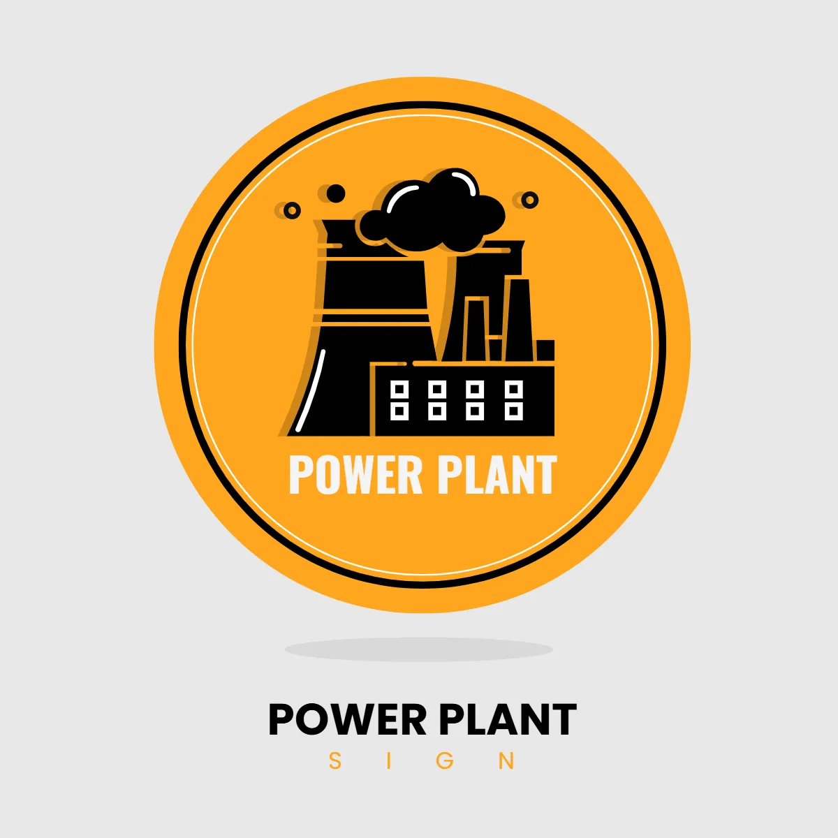 Free Power Plant Sign Clip Art Template to Edit Online