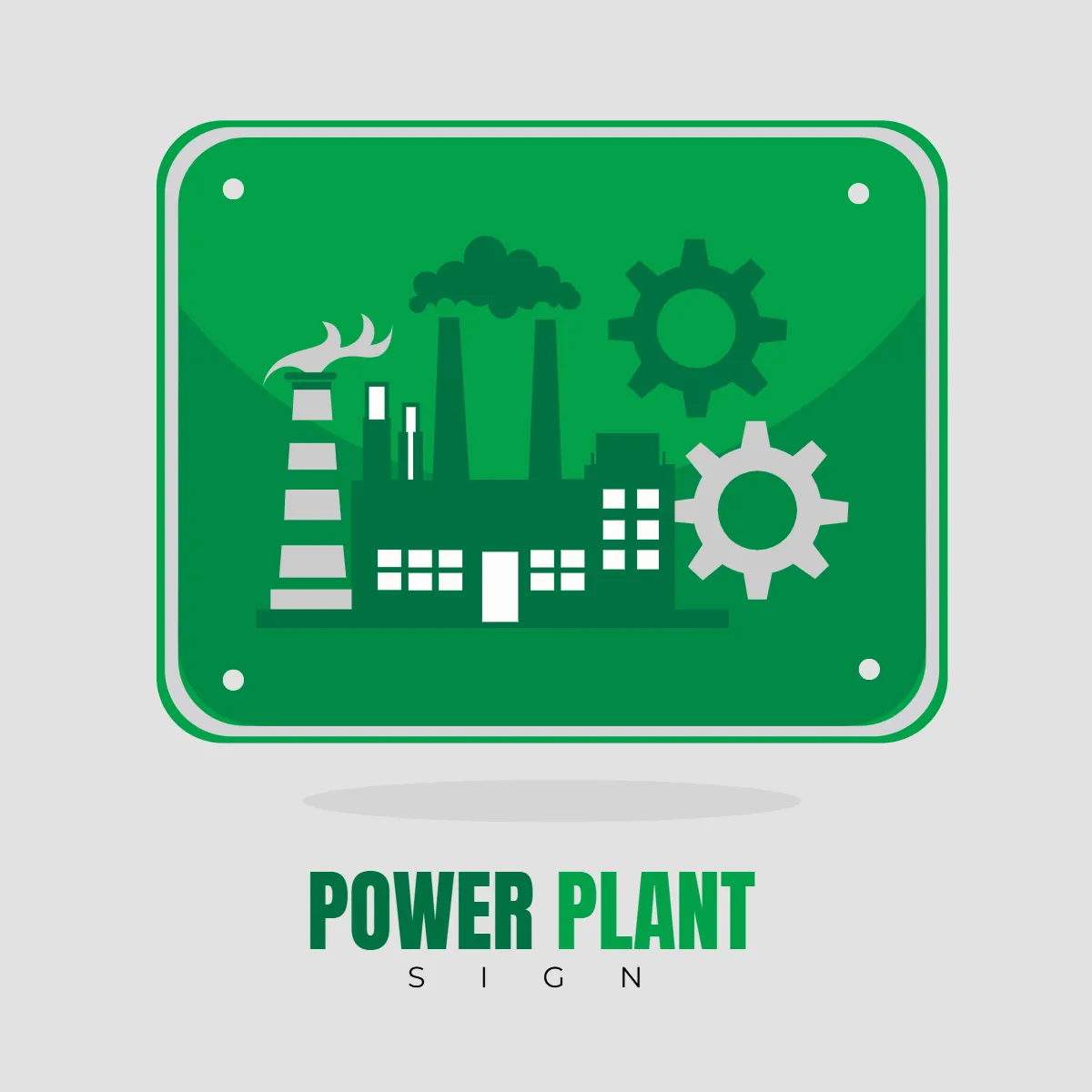 Free Power Plant Green Sign Clip Art Template to Edit Online
