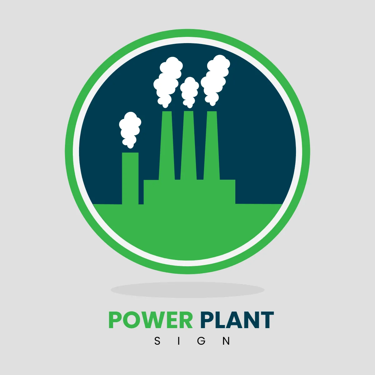 Free Simple Power Plant Sign Clip Art Template to Edit Online