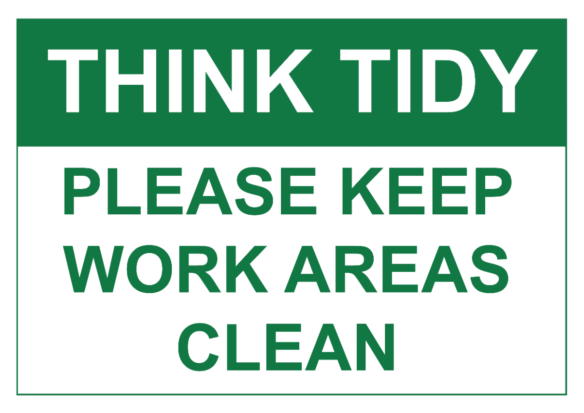 Free Think Tidy Cleaning Sign Template to Edit Online