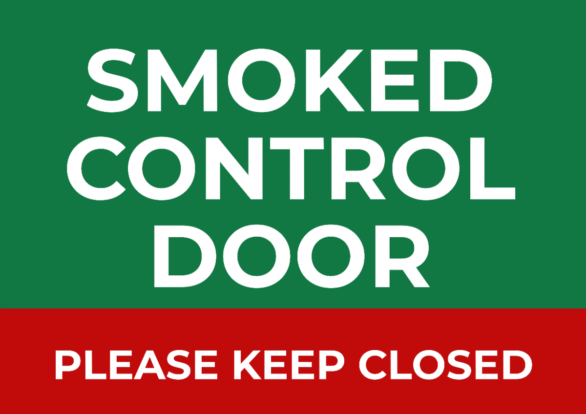 Free Smoke Control Door Fire Safety Sign Template to Edit Online