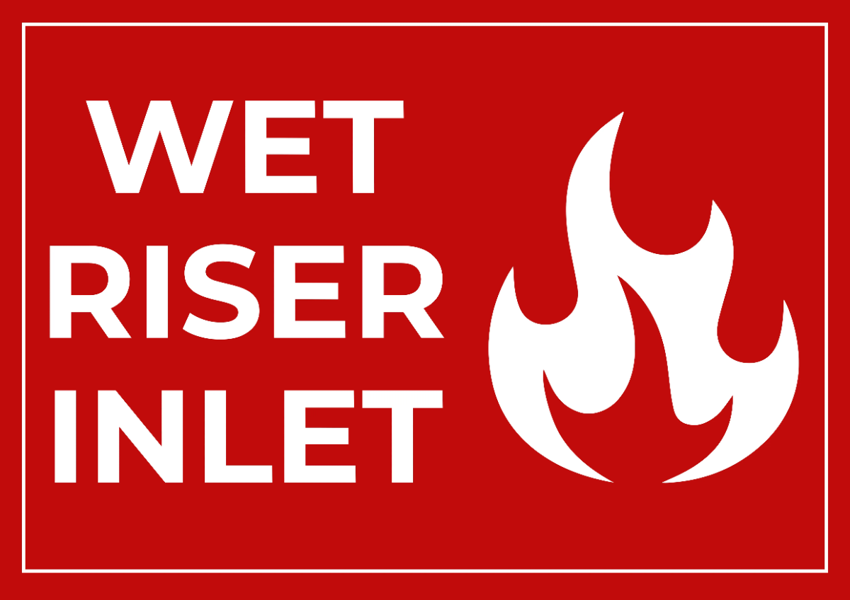 Free Wet Riser Inlet Fire Safety Sign Template to Edit Online