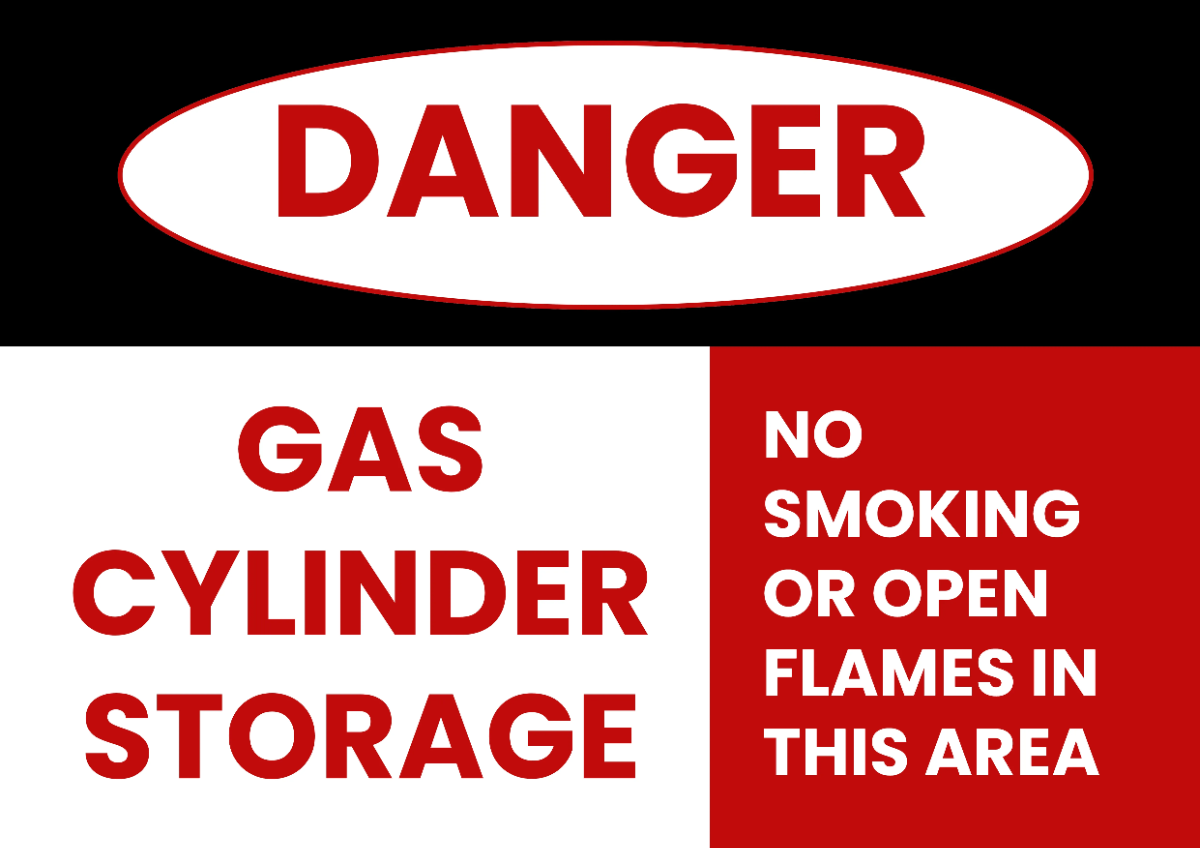 Free Gas Cylinder Fire Safety Sign Template to Edit Online