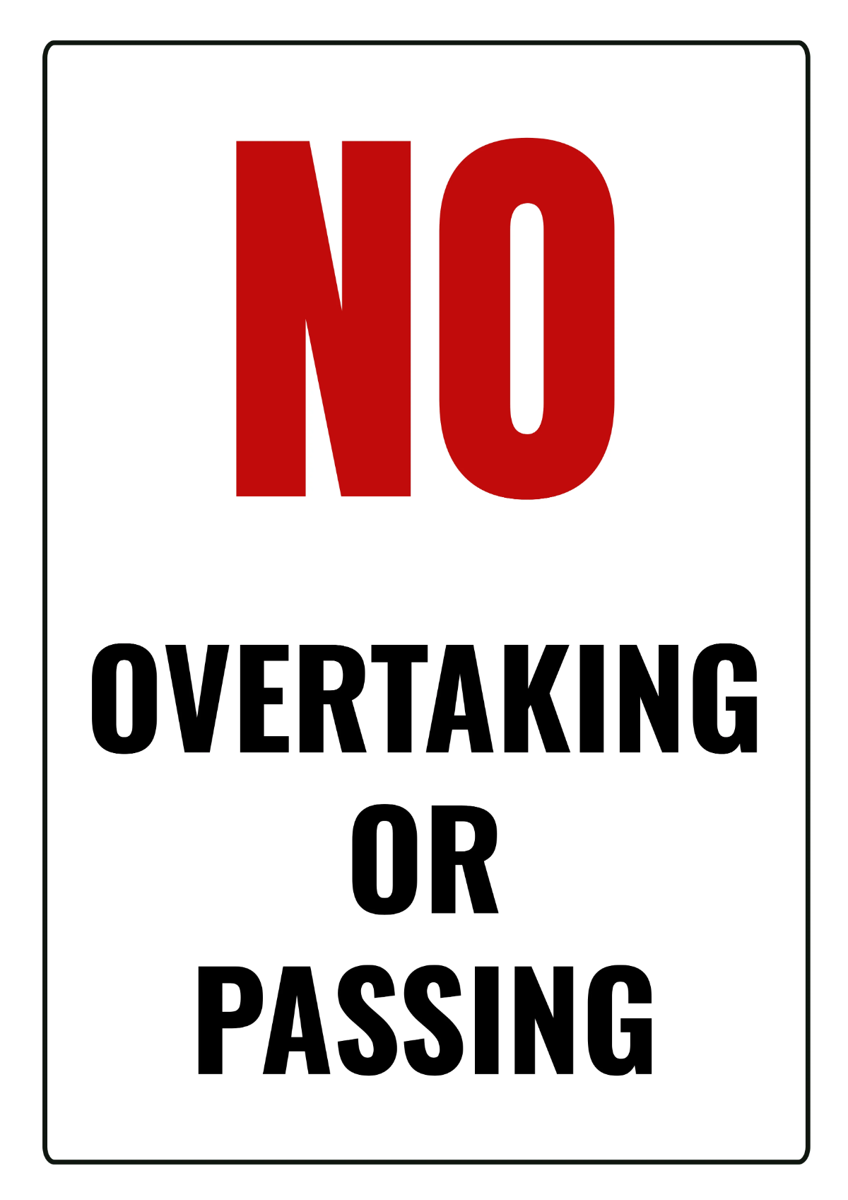 Free No Overtaking Or Passing Road And Traffic Sign Template to Edit Online