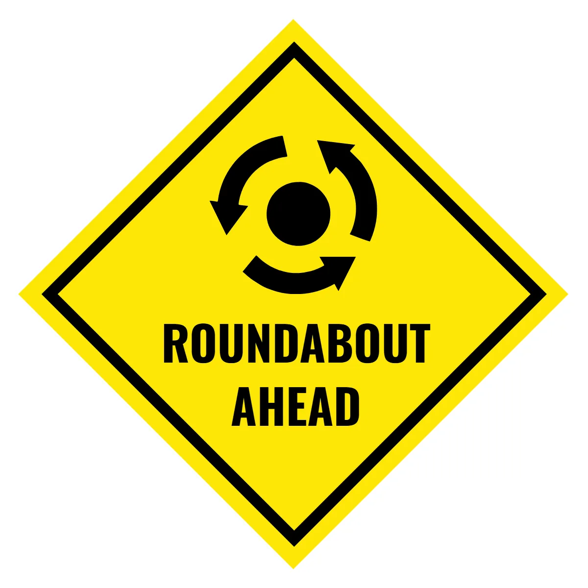 Free Roundabout Ahead Road And Traffic Sign Template to Edit Online