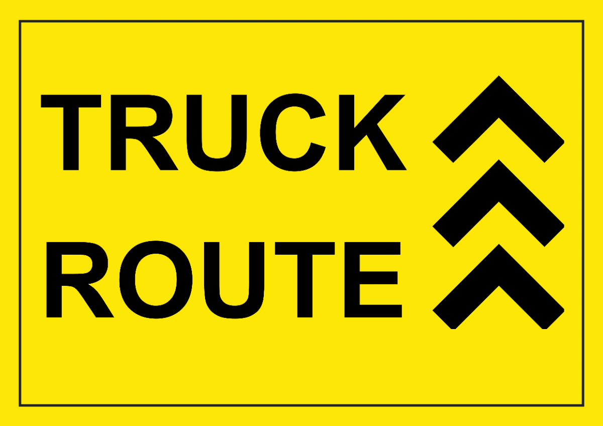Free Truck Route Road And Traffic Sign Template to Edit Online