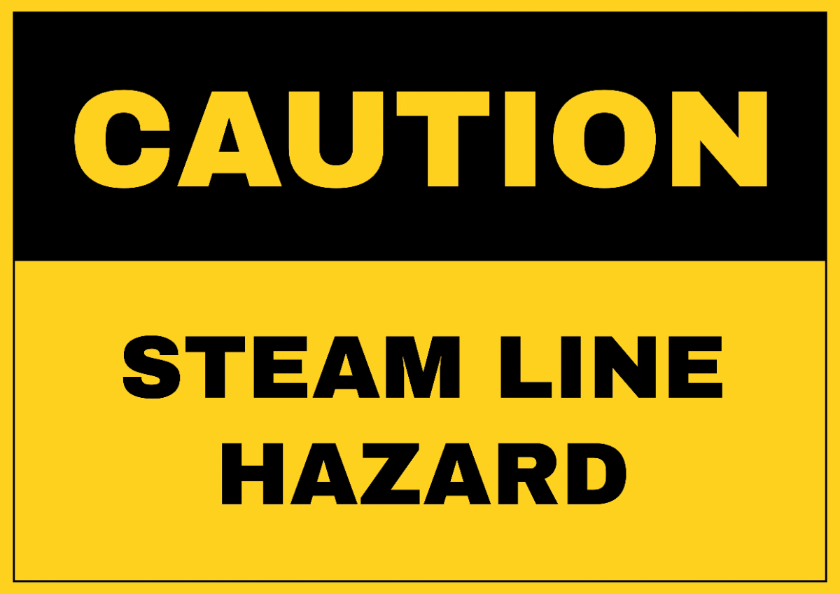 Free Steam Line Hazard Power Plant Sign Template to Edit Online