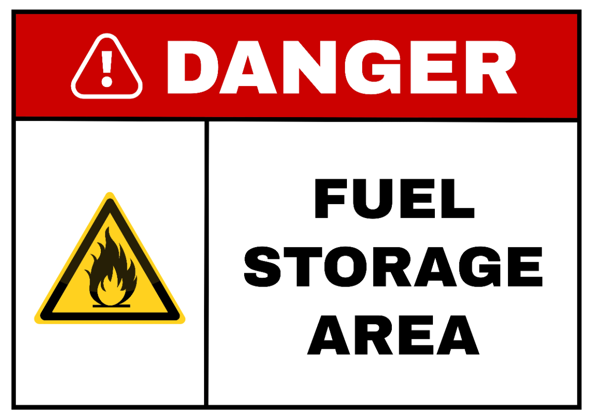 Free Fuel Storage Area Power Plant Sign Template to Edit Online