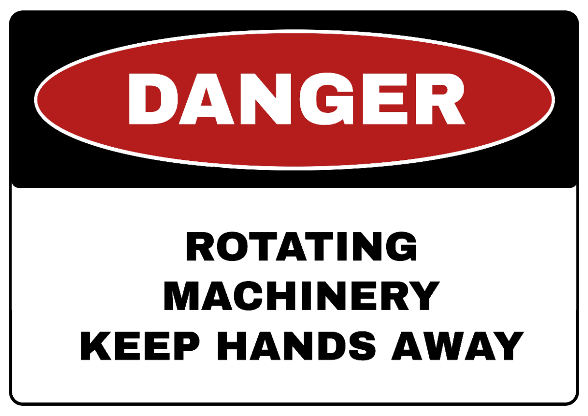 Free Rotating Machinery Danger Power Plant Sign Template to Edit Online