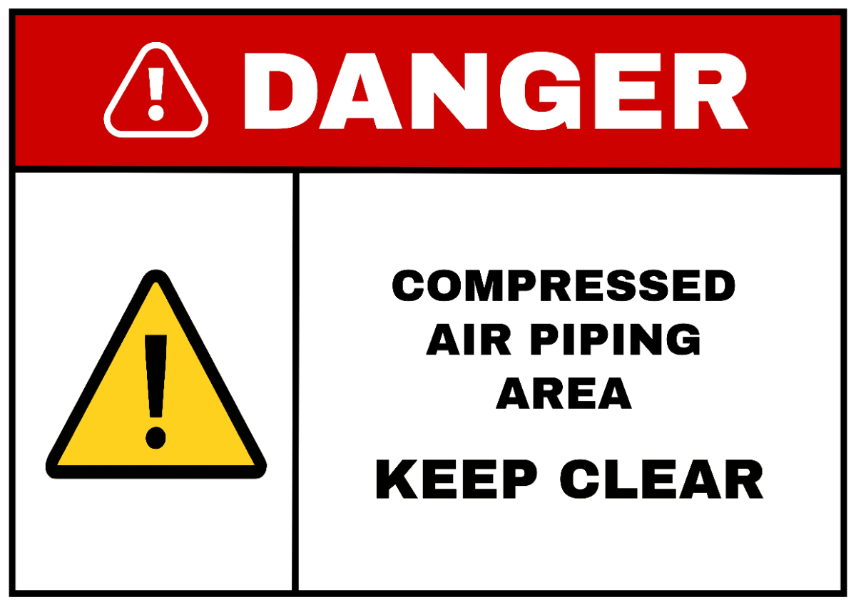 Free Compressed Air Piping Area Power Plant Sign Template to Edit Online