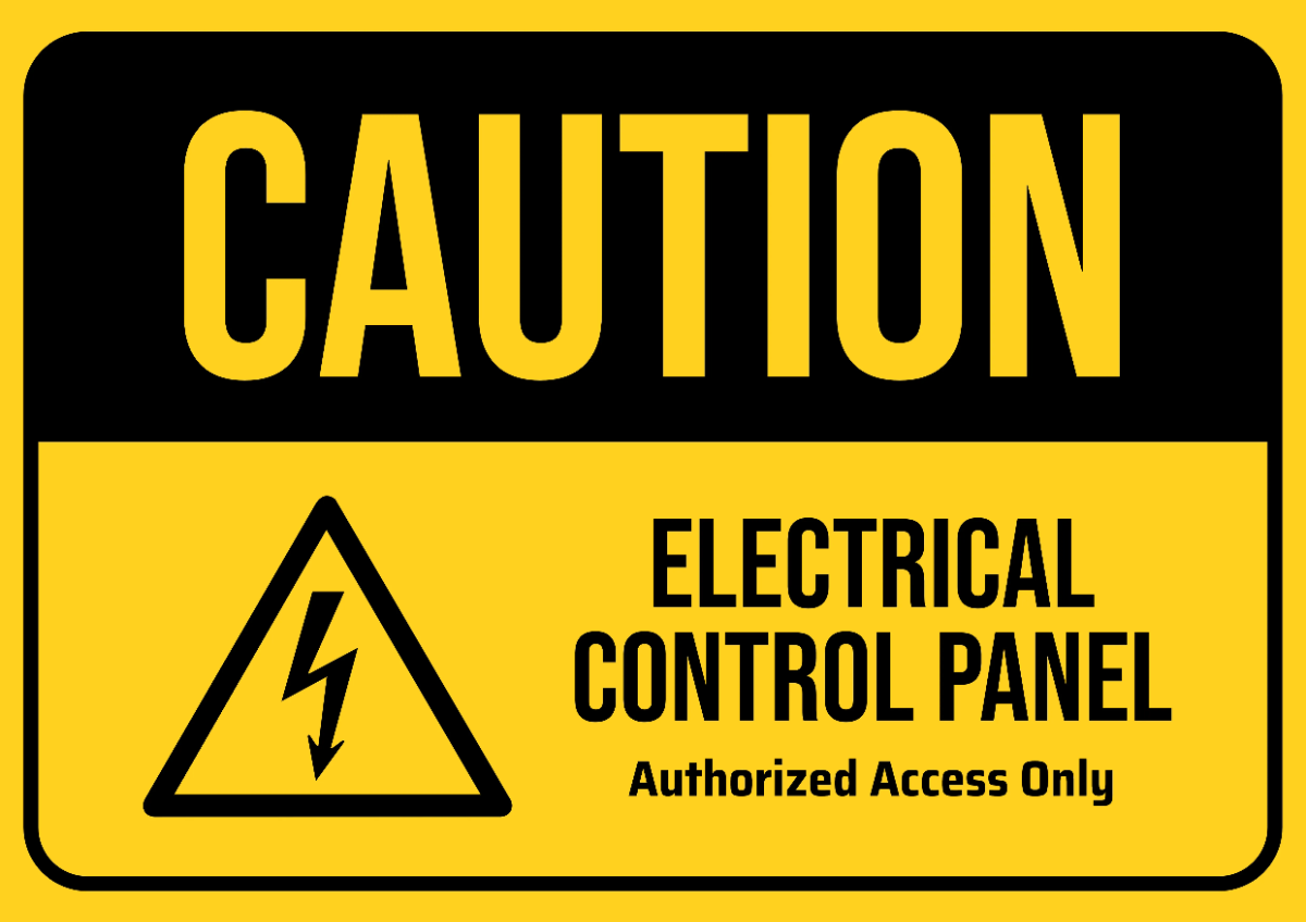 Free Authorized Access Only Electrical Control Panel Power Plant Sign Template to Edit Online