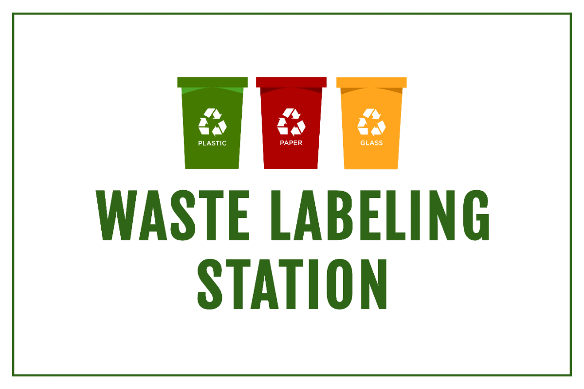 Free Cleaning Waste Labeling Station Sign Template to Edit Online