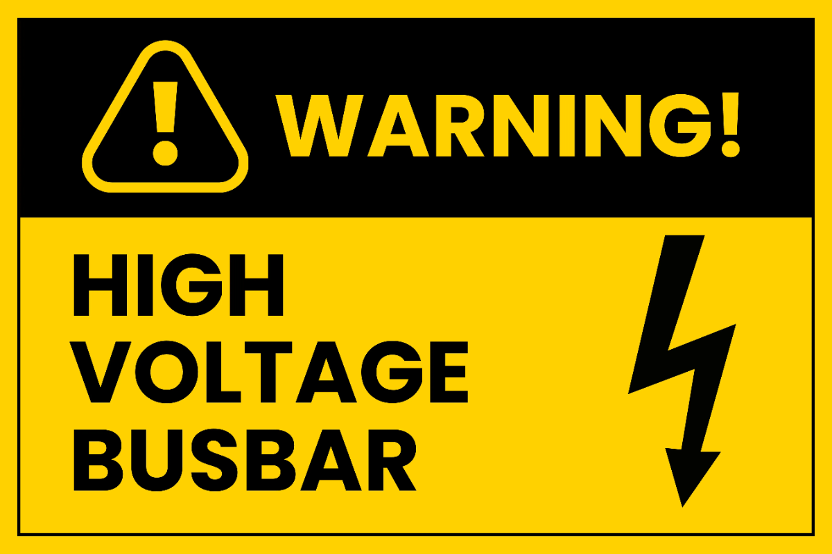 Free High Voltage Busbar Power Plant Sign Template to Edit Online