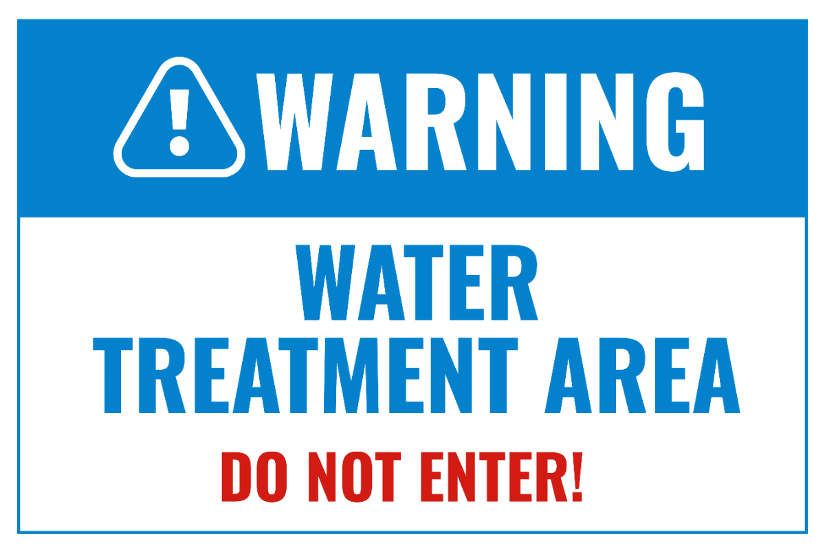 Free Water Treatment Area Power Plant Sign Template to Edit Online