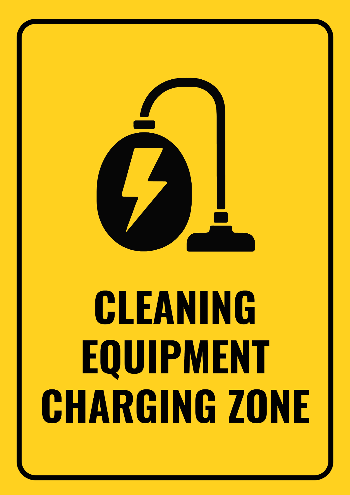 Free Cleaning Equipment Charging Station Sign Template to Edit Online