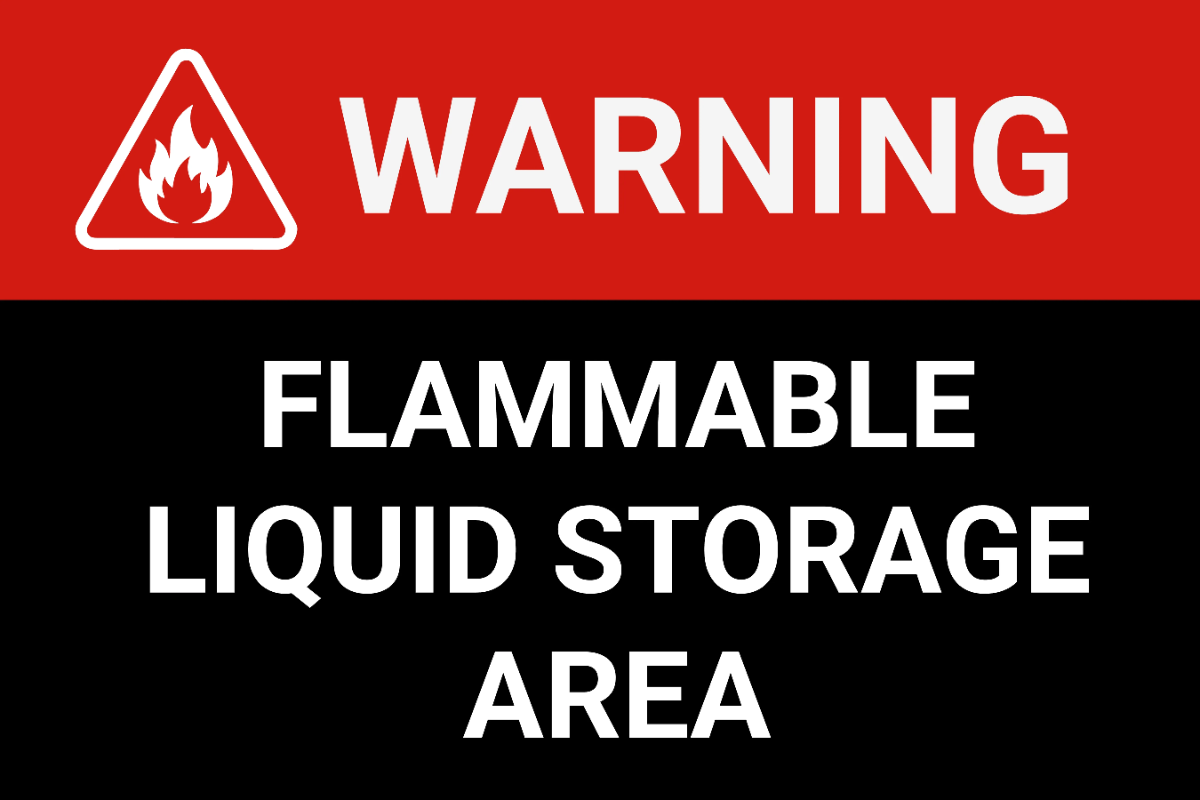 Free Flammable Liquid Storage Area Power Plant Sign Template to Edit Online