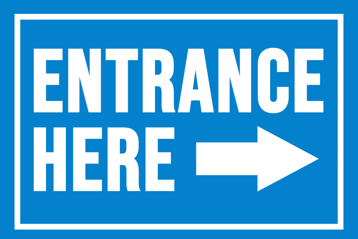 Museum Entrance Tourism Sign Template