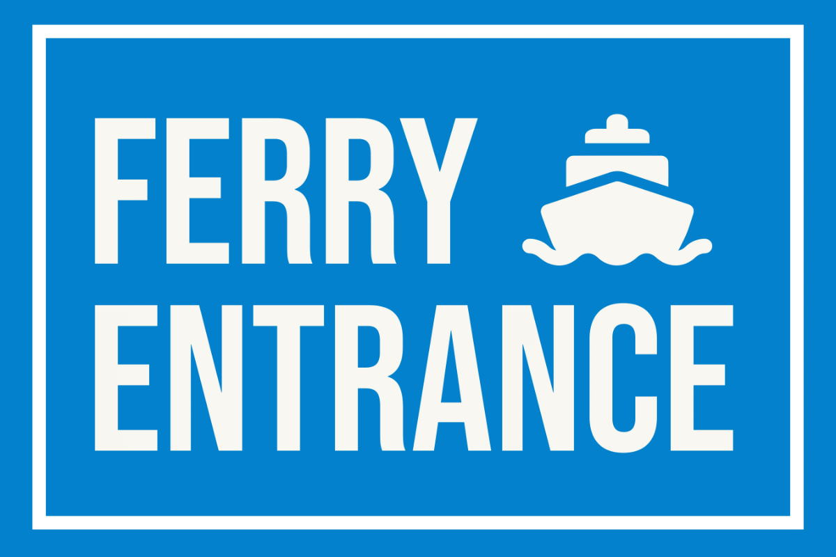 Free Ferry Terminal Tourism Sign Template to Edit Online