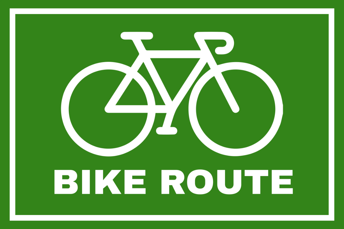 Free Bicycle Route Tourism Sign Template to Edit Online