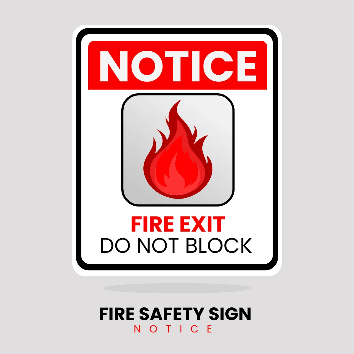 Free Fire Safety Notice Sign Clip Art Template to Edit Online