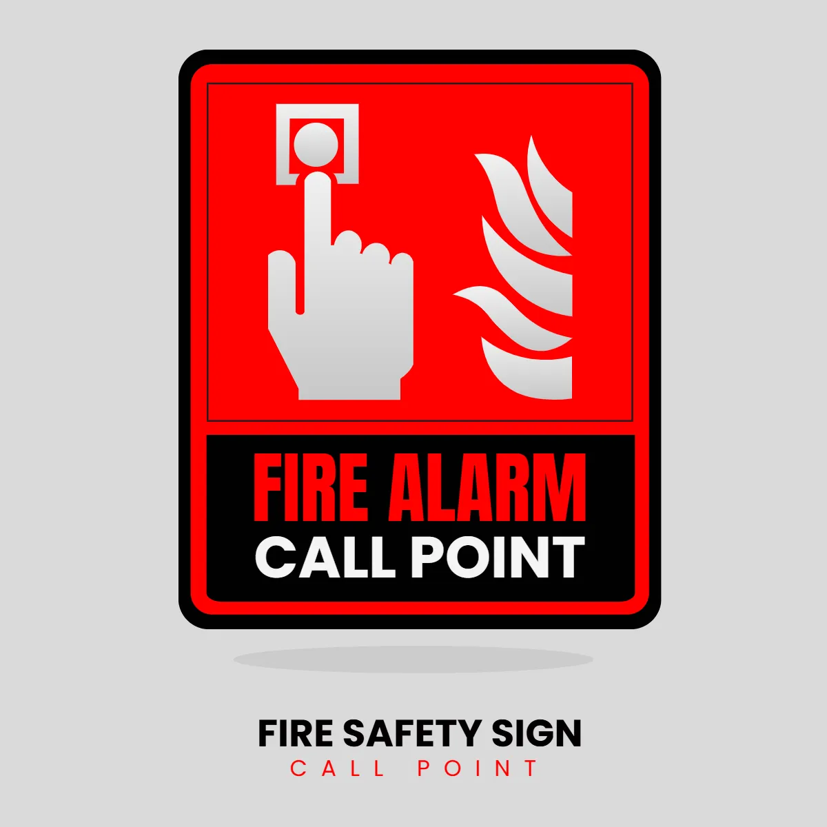Free Fire Safety Call Point Sign Clip Art Template to Edit Online