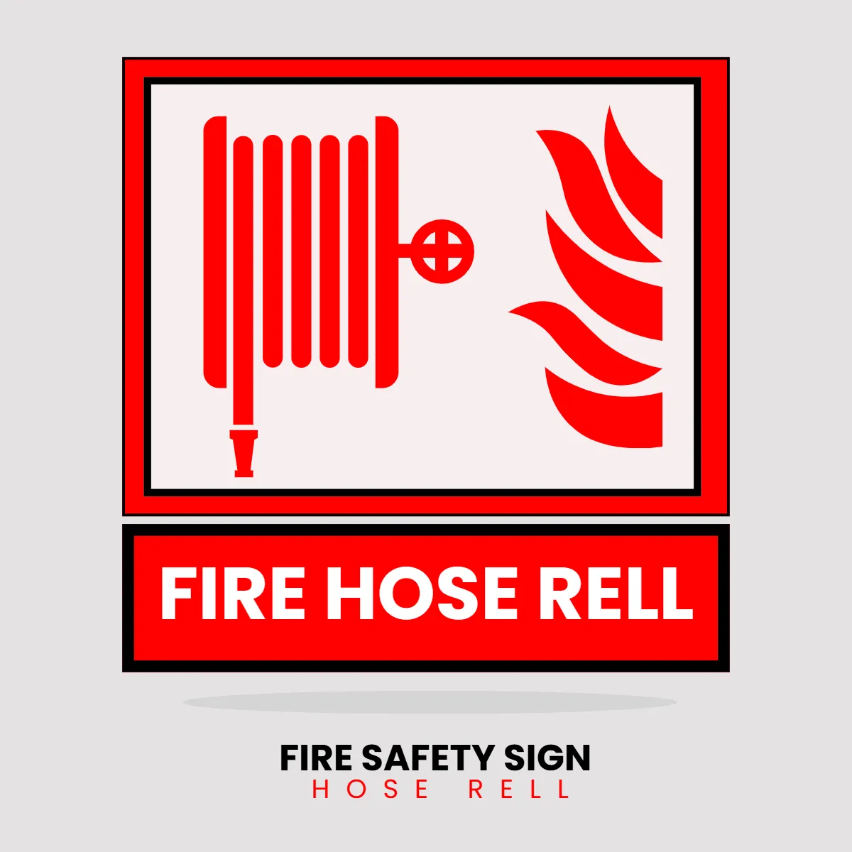 Free Fire Safety Fire Hose Sign Clip Art Template to Edit Online