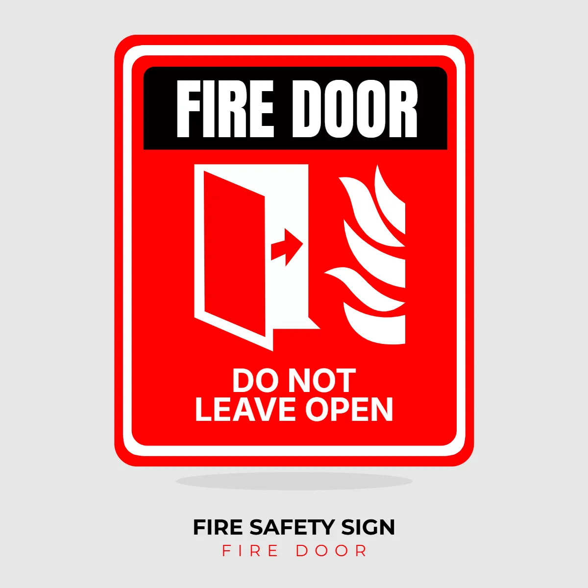 Free Fire Safety Fire Door Sign Clip Art Template to Edit Online