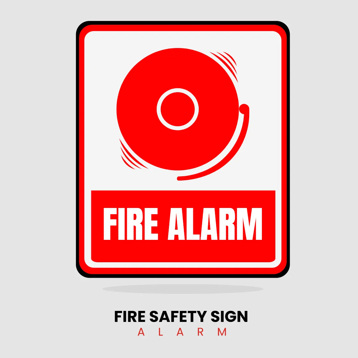 Free Fire Safety Alarm Sign Clip Art Template to Edit Online