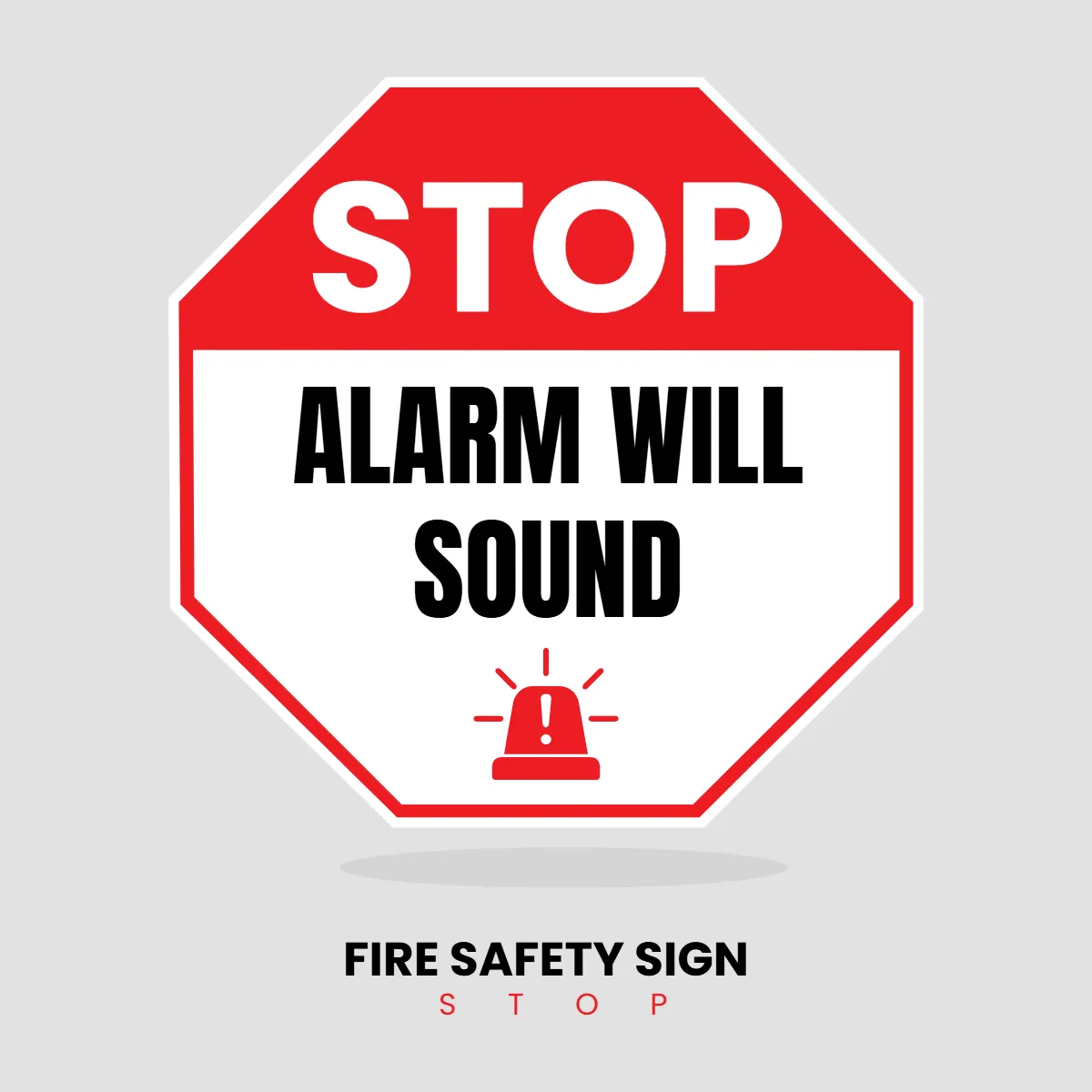 Free Fire Safety Stop Sign Clip Art Template to Edit Online