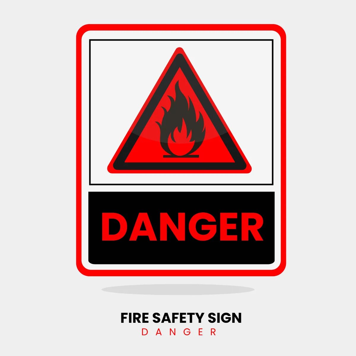 Free Fire Safety Danger Sign Clip Art Template to Edit Online