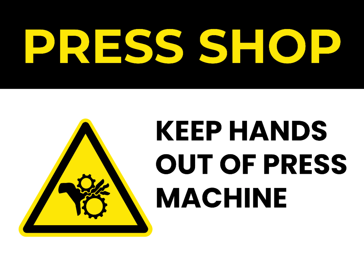 Free Press Shop Factory Sign Template to Edit Online