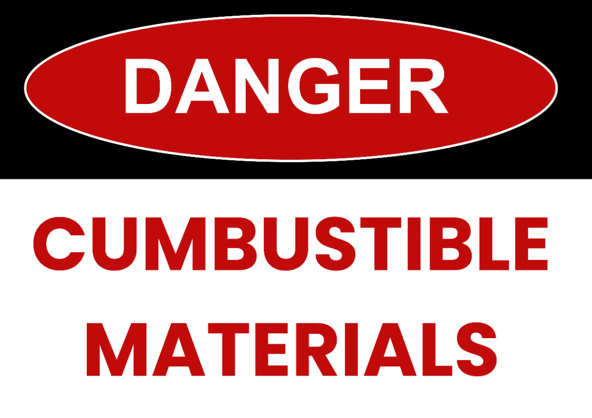 Free Combustible Materials Fire Safety Sign Template to Edit Online