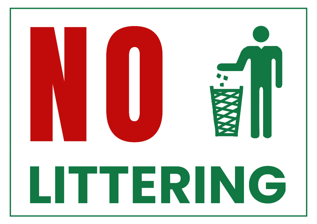 Free No Littering Tourism Sign Template to Edit Online