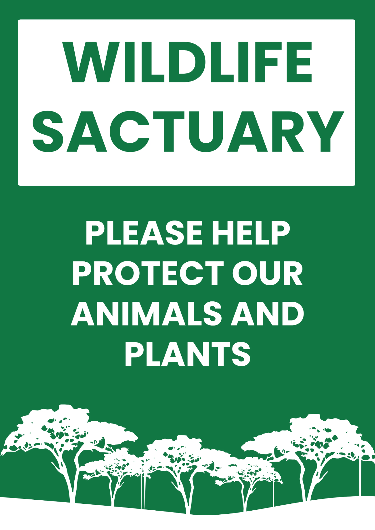 Free Wildlife Sanctuary Tourism Sign Template to Edit Online