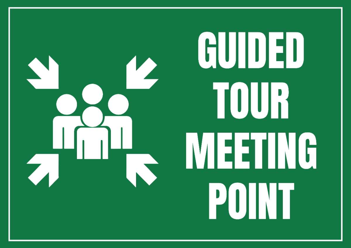 Free Guided Tour Meeting Point Tourism Sign Template to Edit Online