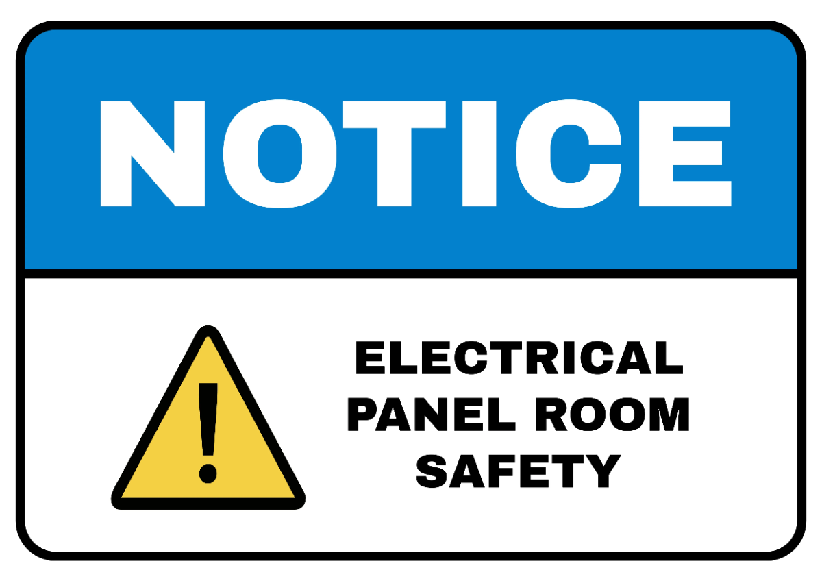 Free Electrical Panel Room Safety Power Plant Sign Template to Edit Online
